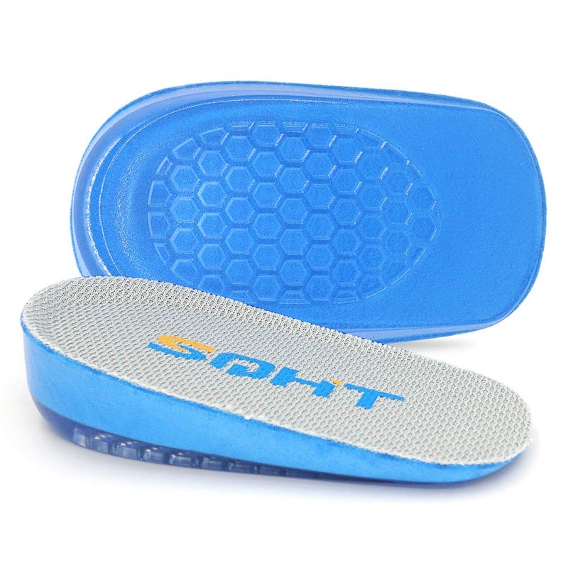 SQHT Heel Lift for Achilles Tendonitis  Heel Pain and Leg Length Discrepancy  Shoe Inserts for Men and Women (Blue&Beige  Small (1"" Height)) - Image 1